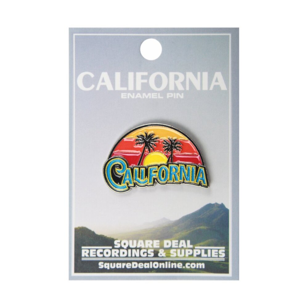California Palm Sunset Enamel Pin - CA USA Nature Beach Travel Apparel Gift NWT